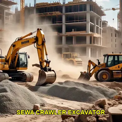 Sewa crawler excavator untuk proyek tambang di Jalan Raya Klaten